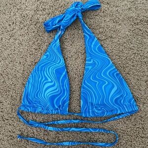 Blue Swirl Halter Bikini Top